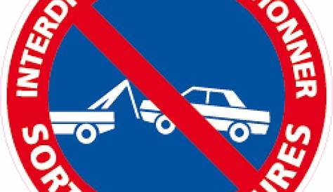 Autocollant et panneau stationnement interdit sortie de