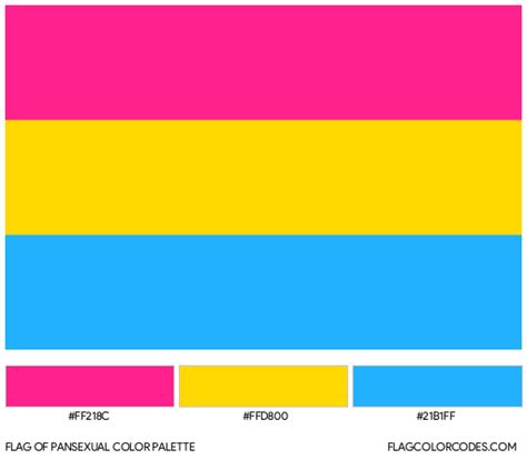 pansexual flag colors hex