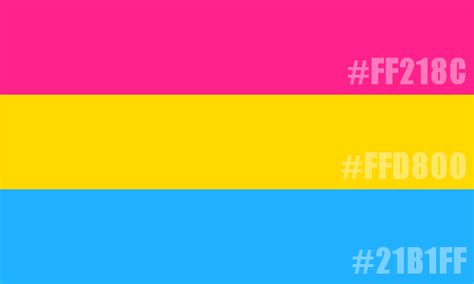 pansexual pride flag hex colors