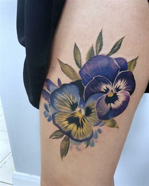 Famous Pansy Flower Tattoo Designs References