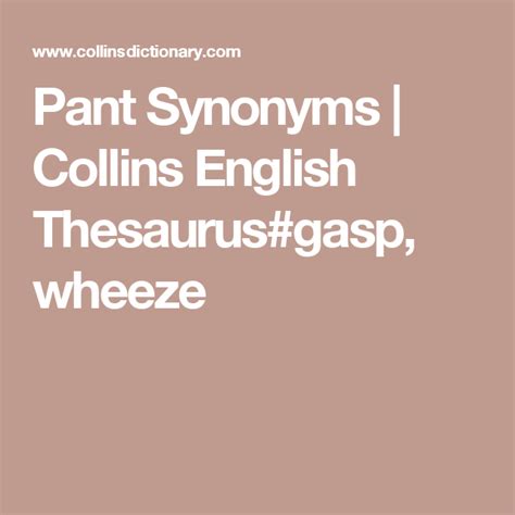 Pant Sound Synonym