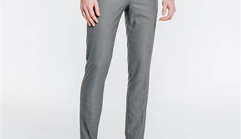 Pantalon de costume skinny à carreaux gris clair Gris