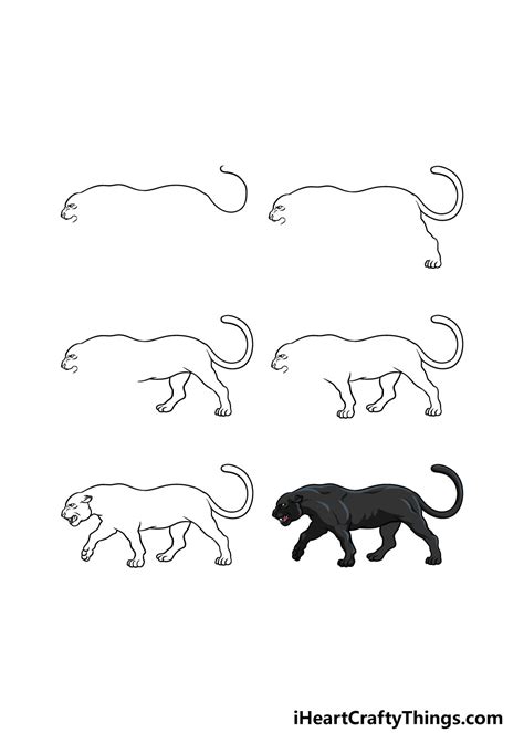 how to draw black panther step by step easy tutorial for