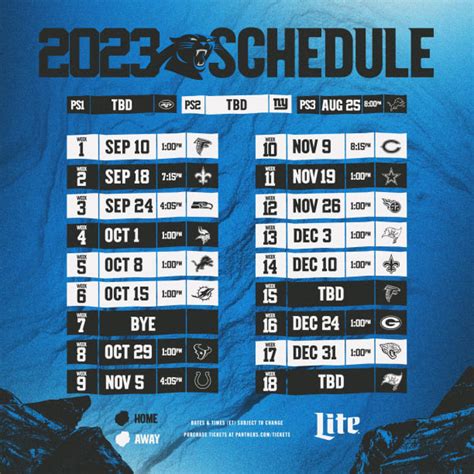 panthers preseason schedule 2023