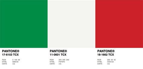 pantone colori bandiera italiana