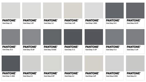 Pantone Colour Chart Grey