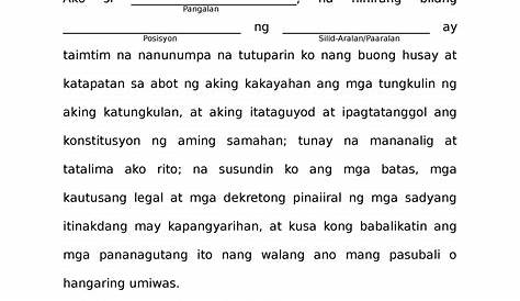 panunumpa sa katungkulan - philippin news collections