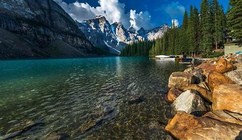 Papéis de Parede Canadá, Alberta, montanhas, lagos, floresta, outono