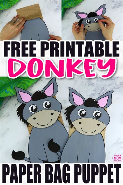 Balaam and his donkey puppet craft (printable template) Sunday school