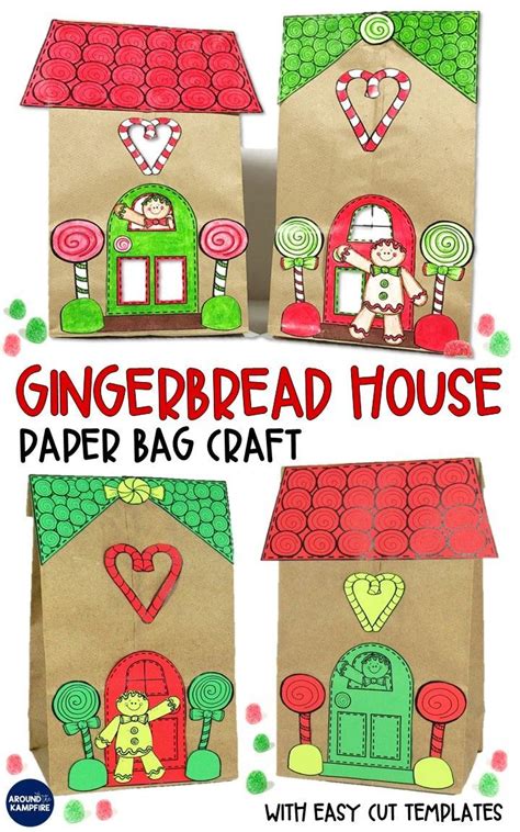 Brown Paper Bag Gingerbread House Craft For Kids Thegingerbread 167