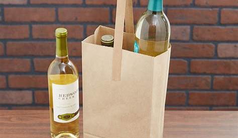 100pcs kraft paper single wine bags red wine handle packing bags gift