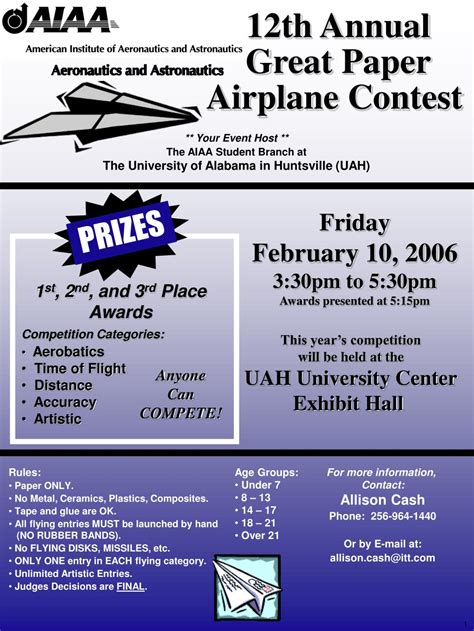 Paper Airplane Competition Rules