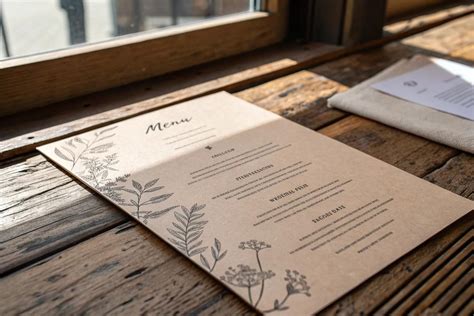 Paper And Leaf Menu
