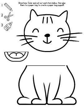 Paper Bag Cat Template
