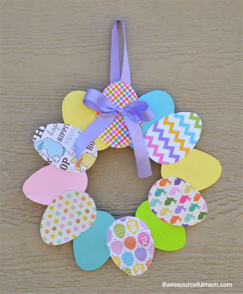 Paper Easter Egg Wreath Craft