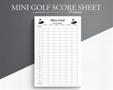 Paper Golf Tee Sheets