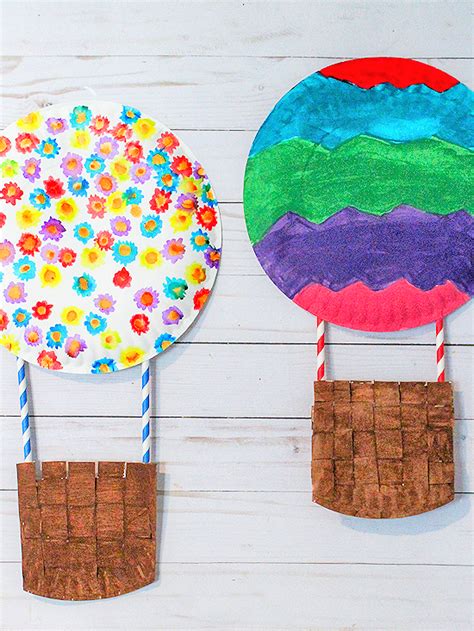 paper plate hot air balloon craft