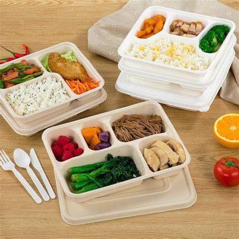 Disposable Brown Kraft Paper Pulp Lunch Box For Custom Food Grade Packaging