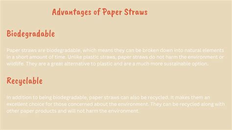 Paper Straws Advantages