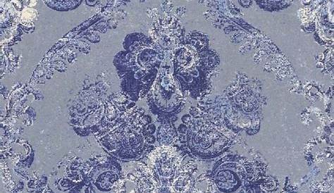 Livingwalls papier peint «Baroque, bleu, métallique, or