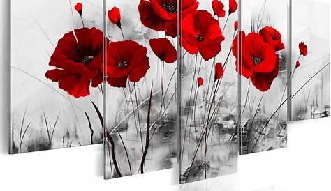 Papier peint coquelicots dans au de lune blanc Artgeist