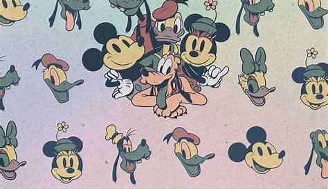Papier peint enfant Disney Mickey Vintage Fab5 Papier