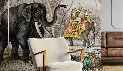 Papier peint éléphants famille Beaux Meubles Pas Chers