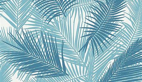 Papier peint jungle Feuille palmier bleu nuit Maui Maui