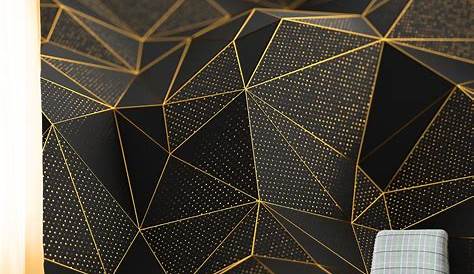 Papier Peint Geometrique Noir TESNIME, 100 Intissé Motif Géométrique,