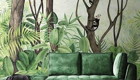 Papier peint Côme Jungle imprimé tropical avec fond