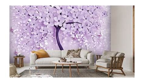 Lilas violet Papier peint English Floral de Lutèce