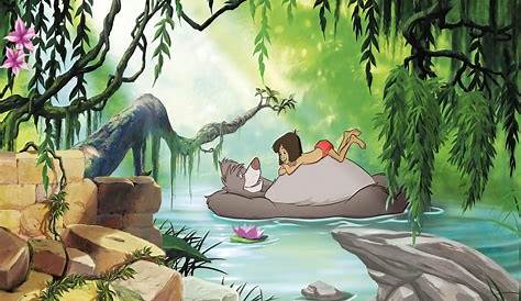 Papier peint enfant Disney Le livre de la jungle Swimming