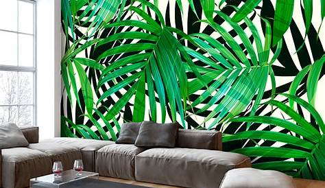 Papier Peint Panoramique Tropical Palm Grove Vert