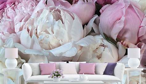 Papier Peint Pivoine Rose Doux Floral