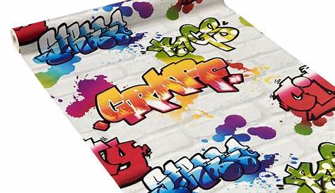 Papier Peint Tag Street TAG STREET Coloris Gris Béton Multicolore