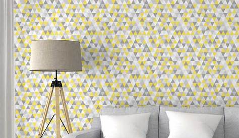 Papier peint motif Triangles gris et jaune GRAPHIQUE UGEPA