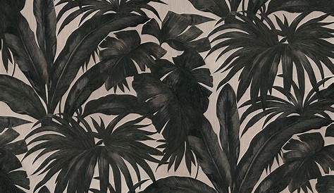 Papier peint DARCY vinyle sur intissé motif tropical, noir