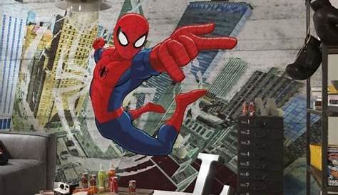 Papier Spiderman Peint ULTIM SPIDERMAN Coloris Rouge Vermillon Blanc