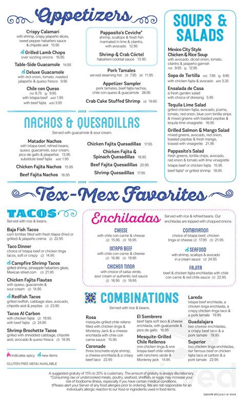 pappasito's to go menu