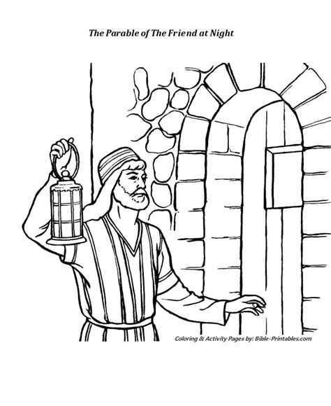 parable of the friend at midnight coloring pages