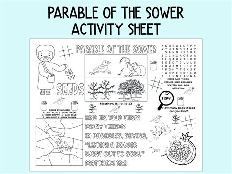 Parable Of The Sower Activity Sheets