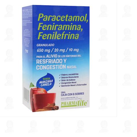 paracetamol feniramina fenilefrina sobres
