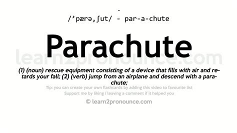 Parachute Meaning And Pronunciation