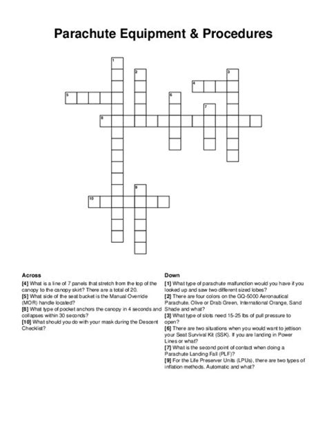 Parachute Part Crossword 7