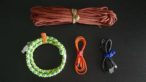 paracord cable tie organization