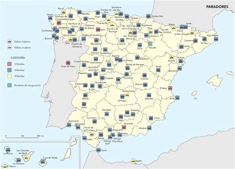 Map and routes The Paradores of Spain All Europe