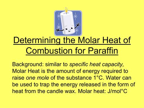 PPT Determining the Molar Heat of Combustion for Paraffin PowerPoint