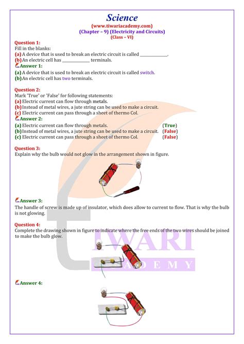 paragraph based questions in science class 6 with answers pdf