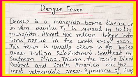 paragraph on dengue fever