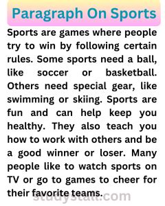 paragraph on value of games and sports for class 10